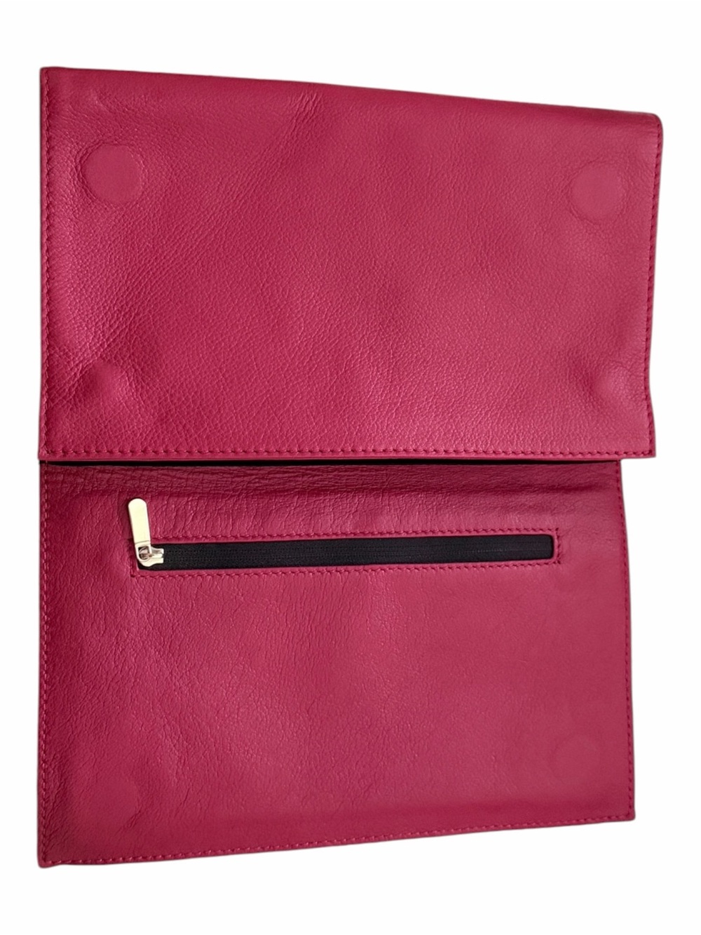 Kusshi Red Leather Makeup Clutch Cover with Brush Organizer Attachment - Picture 5 of 8